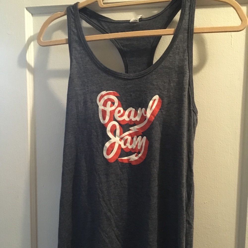 Pearl Jam Gray with Red Logo Racerback tank